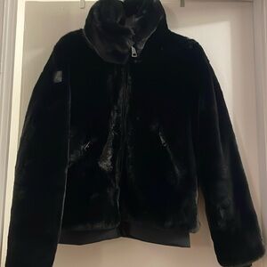 SAM. Faux Fur Bomber Jacket, size Med